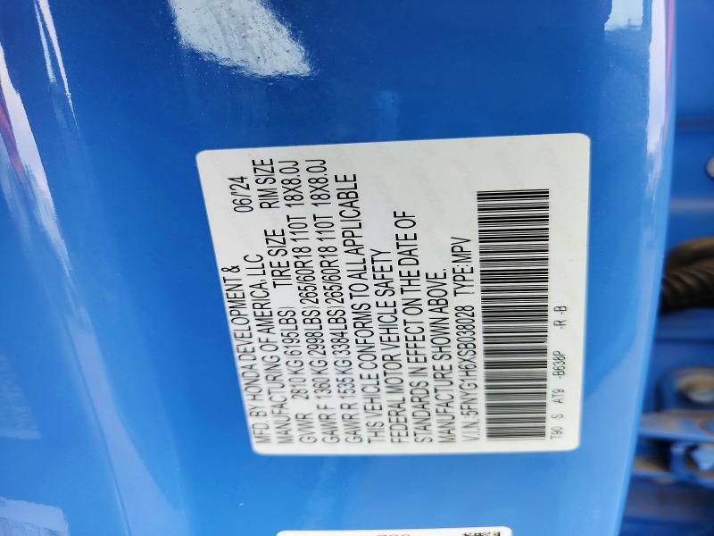 2025 Honda Pilot მანქანა იყიდება აუქციონზე, vin: 5FNYG1H6XSB038028, აუქციონის ნომერი: 51950196
