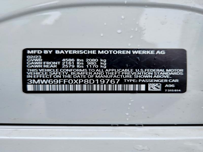Продажа на аукционе авто 2023 Bmw 330i, vin: 3MW69FF0XP8D19767, номер лота: 50752656
