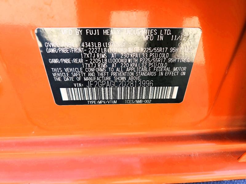 Продажа на аукционе авто 2013 Subaru Xv Crosstrek, vin: JF2GPAGC2D2813996, номер лота: 48644006