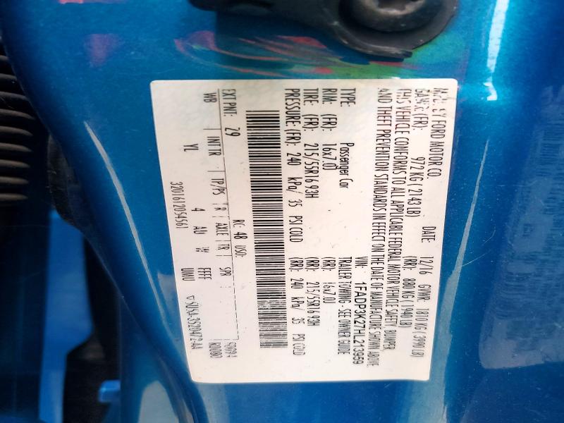 Aukcja sprzedaży 2017 Ford Focus, vin: 1FADP3K27HL213959, numer aukcji: 51169896