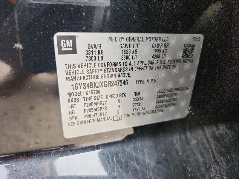 Aukcja sprzedaży 2016 Cadillac Escalade, vin: 1GYS4BKJXGR247346, numer aukcji: 49074156