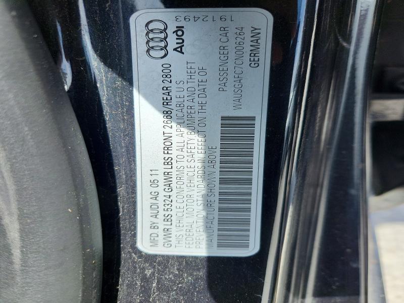 49402066 :رقم المزاد ، WAUSGAFC7CN006264 vin ، 2012 Audi A7 مزاد بيع