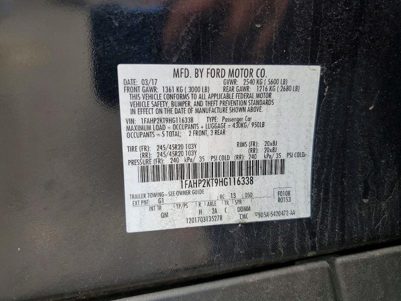51774406 :رقم المزاد ، 1FAHP2KT9HG116338 vin ، 2017 Ford Taurus مزاد بيع