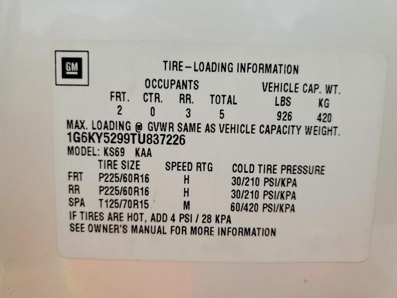 46810406 :رقم المزاد ، 1G6KY5299TU837226 vin ، 1996 Cadillac Fleetwood مزاد بيع