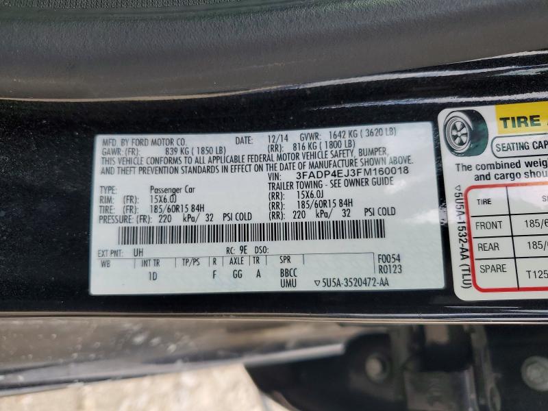 Продаж на аукціоні авто 2015 Ford Fiesta, vin: 3FADP4EJ3FM160018, номер лоту: 50760266