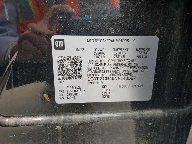 Aukcja sprzedaży 2022 Cadillac Xt4, vin: 1GYFZCR40NF143567, numer aukcji: 48792046