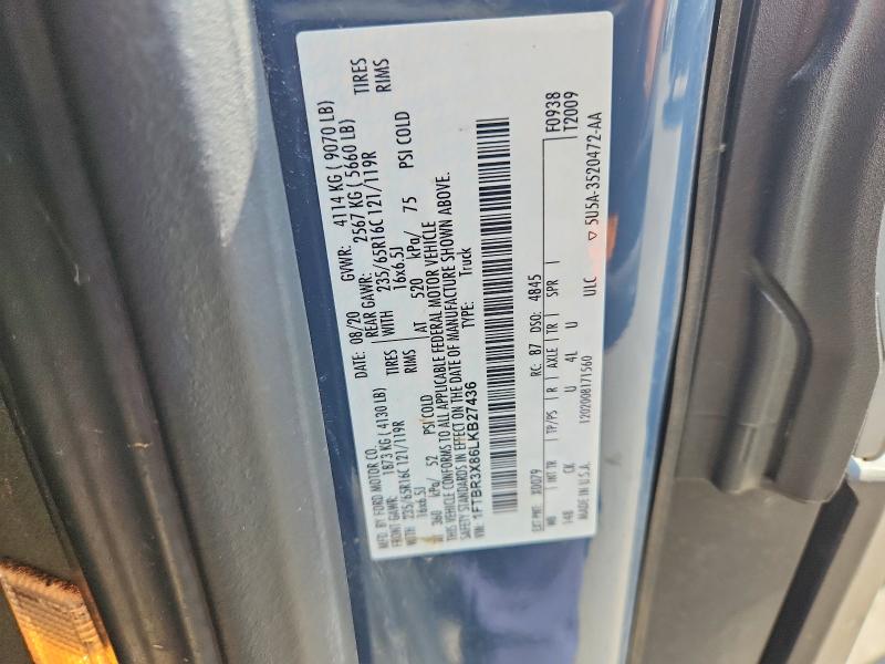 Продаж на аукціоні авто 2020 Ford Transit, vin: 1FTBR3X86LKB27436, номер лоту: 50973486