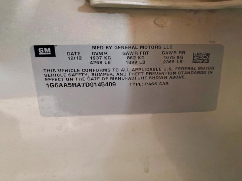 Aukcja sprzedaży 2013 Cadillac Ats, vin: 1G6AA5RA7D0145409, numer aukcji: 49231336