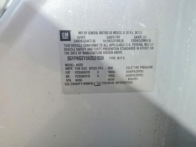 Продаж на аукціоні авто 2010 Cadillac Srx, vin: 3GYFNGEY0AS521839, номер лоту: 48943096