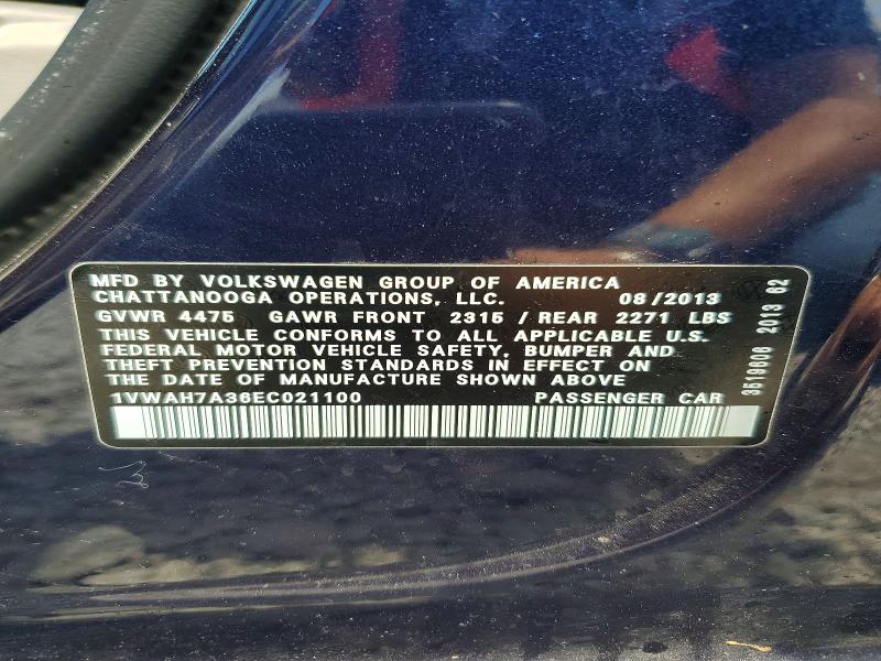 Aukcja sprzedaży 2014 Volkswagen Passat, vin: 1VWAH7A36EC021100, numer aukcji: 49801816