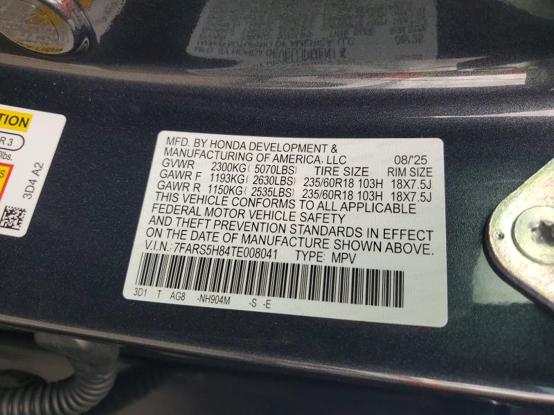 50781956 :رقم المزاد ، 7FARS5H84TE008041 vin ، 2026 Honda Cr-v مزاد بيع