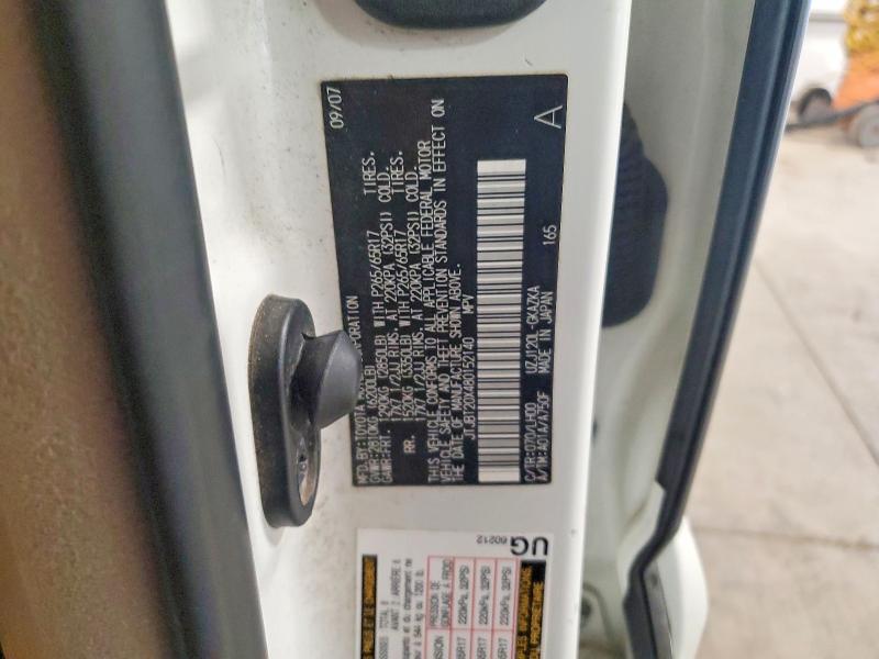 48253046 :رقم المزاد ، JTJBT20X480152140 vin ، 2008 Lexus Gx 470 مزاد بيع