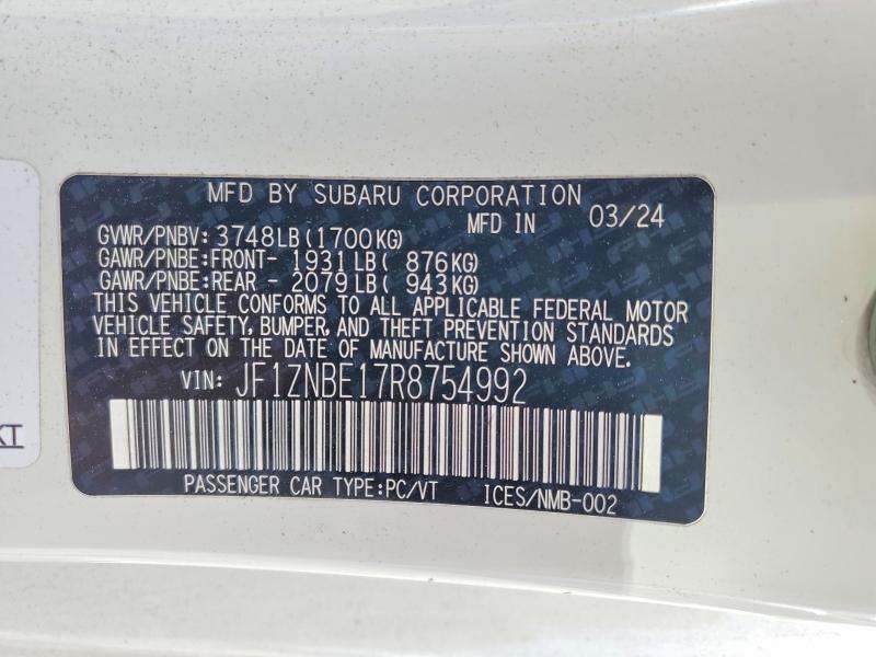 Aukcja sprzedaży 2024 Toyota Gr 86, vin: JF1ZNBE17R8754992, numer aukcji: 49622826