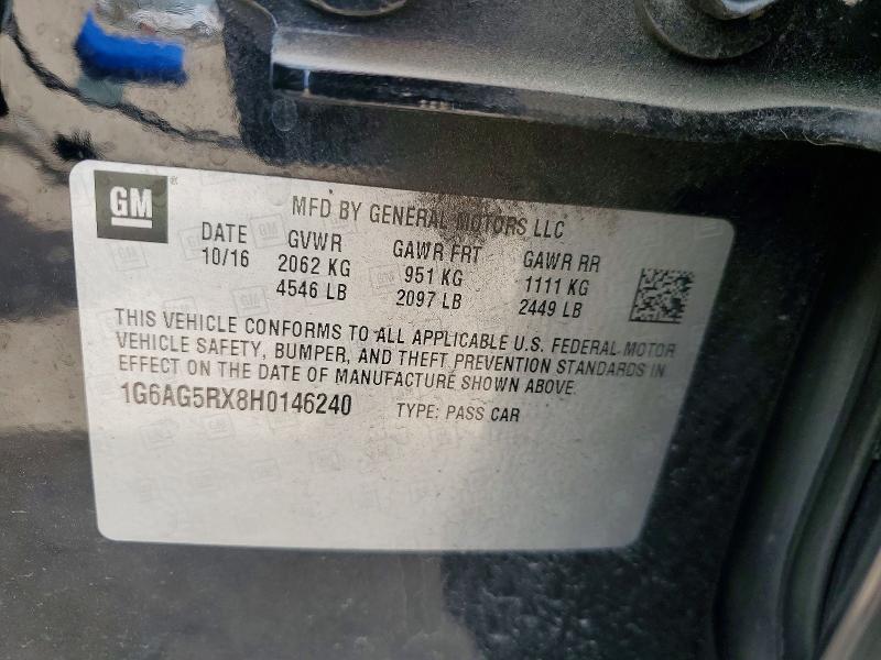 Продаж на аукціоні авто 2017 Cadillac Ats, vin: 1G6AG5RX8H0146240, номер лоту: 49764696
