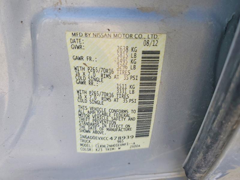 Продажа на аукционе авто 2012 Nissan Frontier, vin: 1N6AD0EVXCC478939, номер лота: 50339276