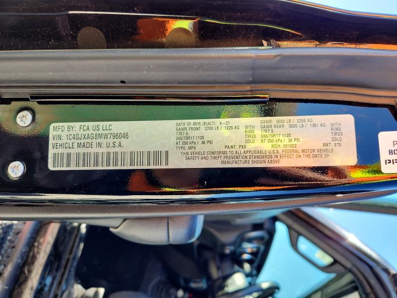 Auction sale of the 2021 Jeep Wrangler, vin: 1C4GJXAG8MW796046, lot number: 51686326