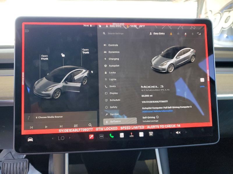 51856626 :رقم المزاد ، 5YJ3E1EA9LF739377 vin ، 2020 Tesla Model 3 مزاد بيع
