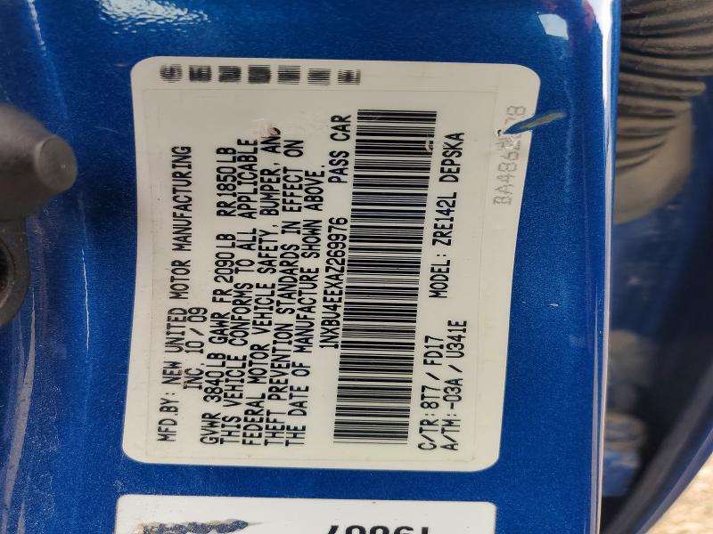 Aukcja sprzedaży 2010 Toyota Corolla, vin: 1NXBU4EEXAZ269976, numer aukcji: 50145166