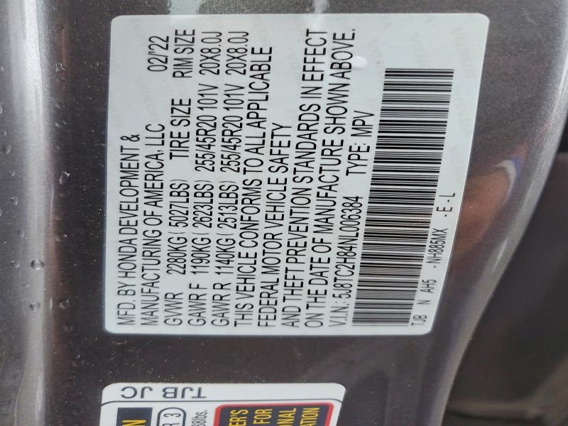 2022 Acura Rdx მანქანა იყიდება აუქციონზე, vin: 5J8TC2H84NL006384, აუქციონის ნომერი: 50793466
