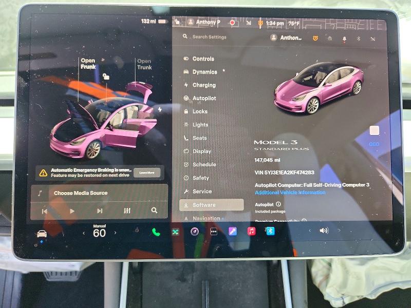 50836356 :رقم المزاد ، 5YJ3E1EA2KF474283 vin ، 2019 Tesla Model 3 مزاد بيع