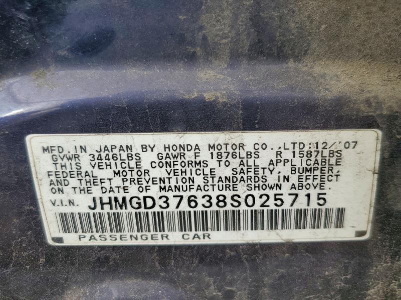 Продажа на аукционе авто 2008 Honda Fit, vin: JHMGD37638S025715, номер лота: 50989256