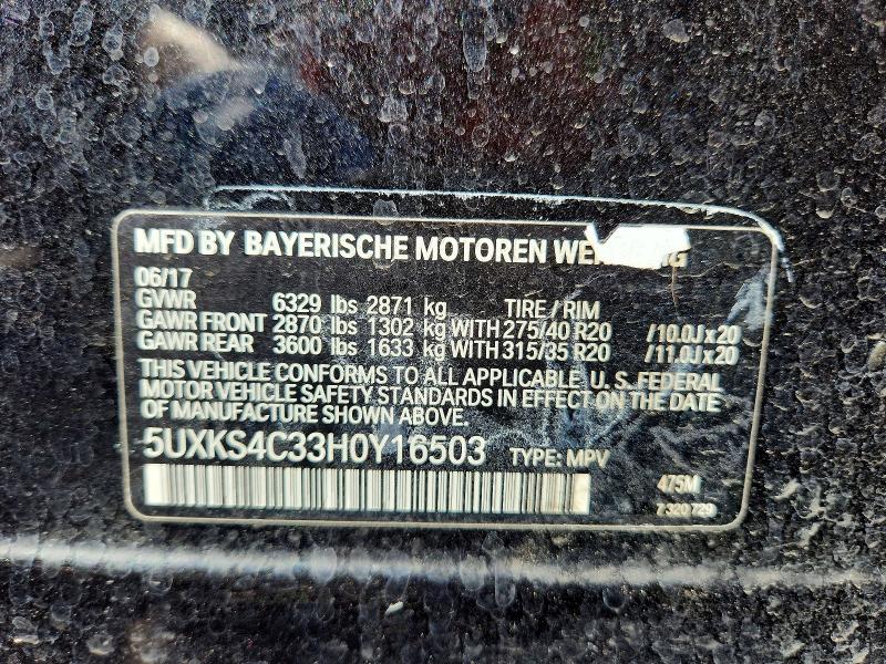 Aukcja sprzedaży 2017 Bmw X5, vin: 5UXKS4C33H0Y16503, numer aukcji: 48710416
