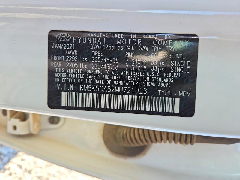 Продаж на аукціоні авто 2021 Hyundai Kona, vin: KM8K5CA52MU721923, номер лоту: 48606476