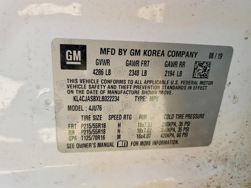 Продаж на аукціоні авто 2020 Buick Encore, vin: KL4CJASBXLB022234, номер лоту: 49233266