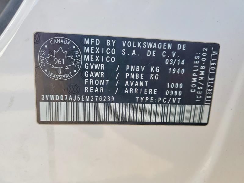 Продажа на аукционе авто 2014 Volkswagen Jetta, vin: 3VWD07AJ5EM276239, номер лота: 50760846
