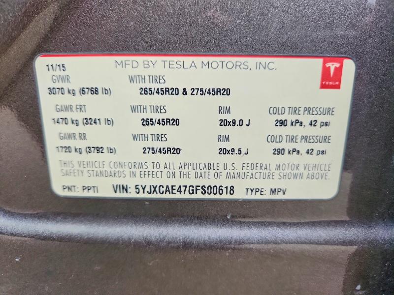 Aukcja sprzedaży 2016 Tesla Model X, vin: 5YJXCAE47GFS00618, numer aukcji: 51706896