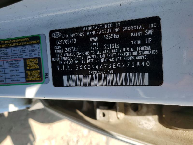 Aukcja sprzedaży 2014 Kia Optima, vin: 5XXGN4A73EG271840, numer aukcji: 50717156