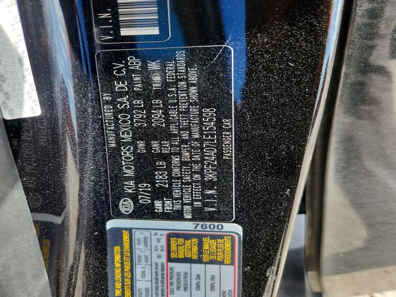 50244426 :رقم المزاد ، 3KPF24AD7LE154598 vin ، 2020 Kia Forte مزاد بيع