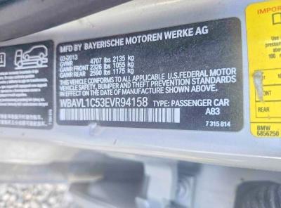 2014 Bmw X1 მანქანა იყიდება აუქციონზე, vin: WBAVL1C53EVR94158, აუქციონის ნომერი: 49825366