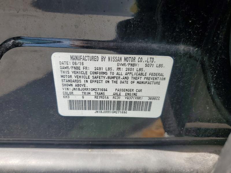 49687836 :رقم المزاد ، JN1BJ0RR1GM271694 vin ، 2016 Infiniti Qx50 مزاد بيع