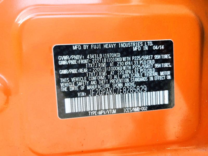 2014 Subaru Xv Crosstrek მანქანა იყიდება აუქციონზე, vin: JF2GPAKC7E8285829, აუქციონის ნომერი: 49788376