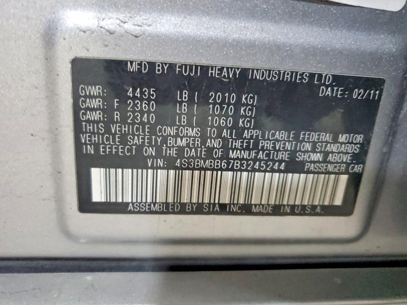 Aukcja sprzedaży 2011 Subaru Legacy, vin: 4S3BMBB67B3245244, numer aukcji: 51264436