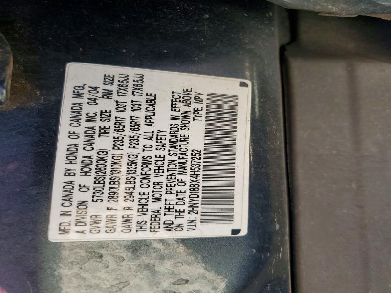 Продаж на аукціоні авто 2004 Acura Mdx, vin: 2HNYD188X4H537252, номер лоту: 49464296