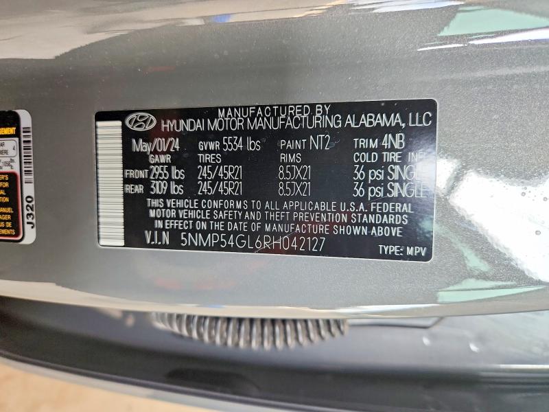2024 Hyundai Santa Fe მანქანა იყიდება აუქციონზე, vin: 5NMP54GL6RH042127, აუქციონის ნომერი: 49119356