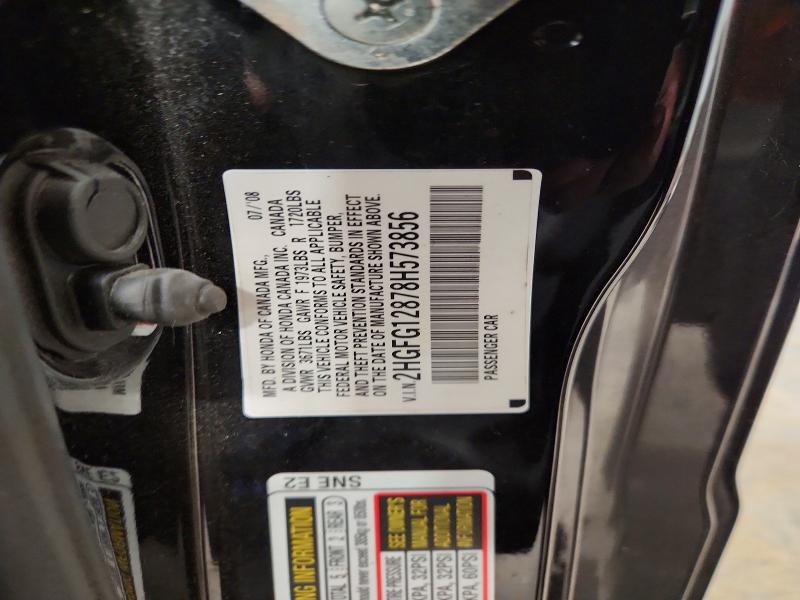 Aukcja sprzedaży 2008 Honda Civic, vin: 2HGFG12878H573856, numer aukcji: 48966246
