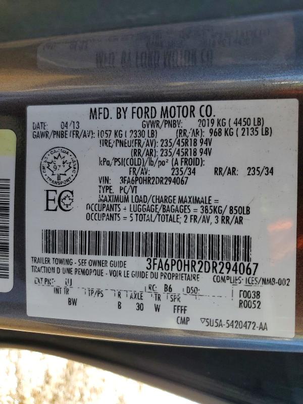 Aukcja sprzedaży 2013 Ford Fusion, vin: 3FA6P0HR2DR294067, numer aukcji: 51344246
