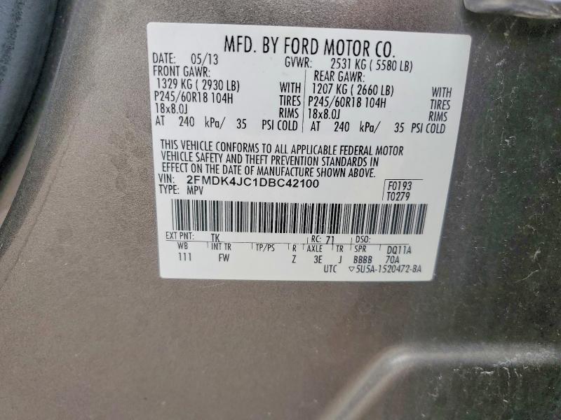 Продаж на аукціоні авто 2013 Ford Edge Sel, vin: 2FMDK4JC1DBC42100, номер лоту: 55667445
