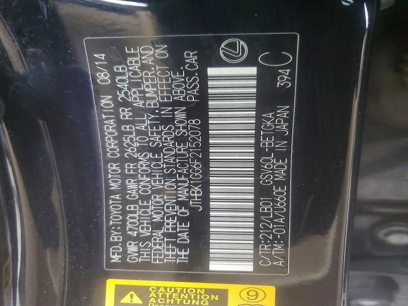 Aukcja sprzedaży 2015 Lexus Es 350, vin: JTHBK1GG6F2152078, numer aukcji: 50397436
