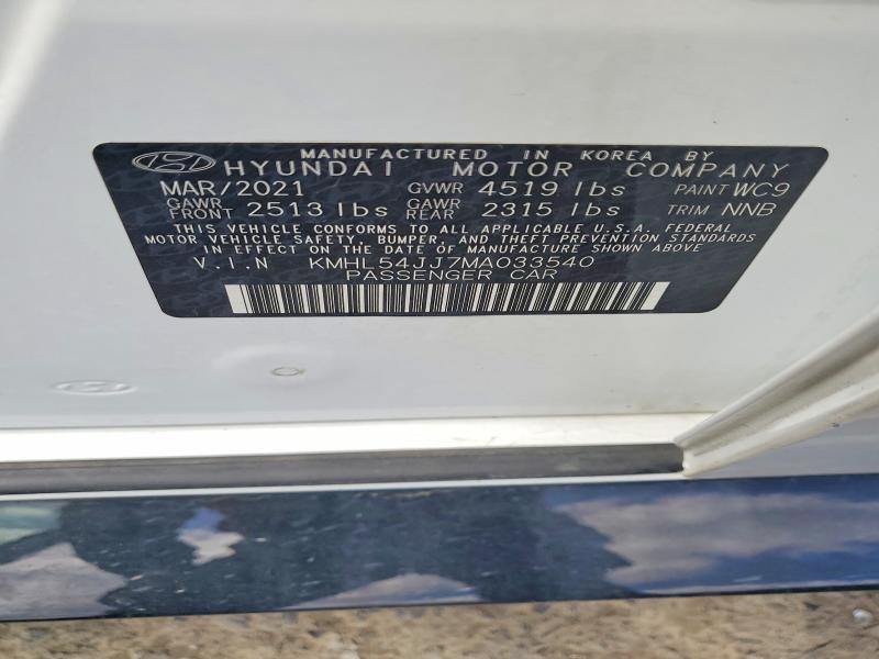 Продажа на аукционе авто 2021 Hyundai Sonata Hybrid, vin: KMHL54JJ7MA033540, номер лота: 50626006
