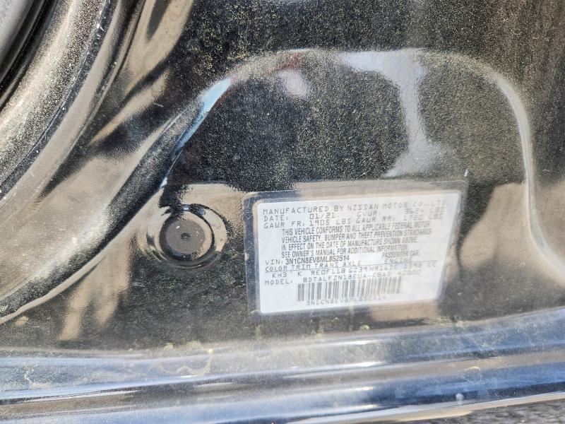 49387746 :رقم المزاد ، 3N1CN8EV8ML852514 vin ، 2021 Nissan Versa مزاد بيع