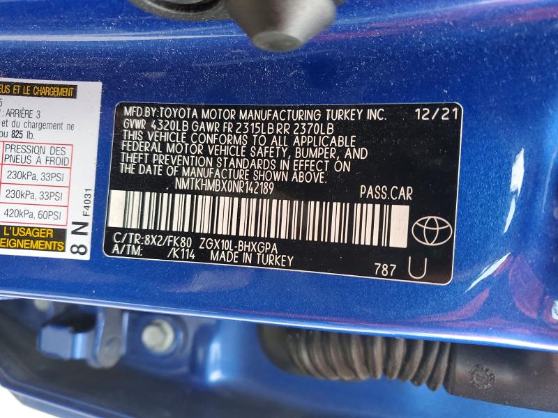 50401366 :رقم المزاد ، NMTKHMBX0NR142189 vin ، 2022 Toyota C-hr مزاد بيع