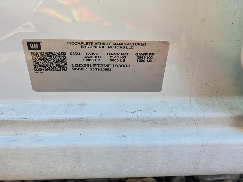Auction sale of the 2021 Gm Medium Duty/box Trucks, vin: 1GD29LE72MF193000, lot number: 47835886
