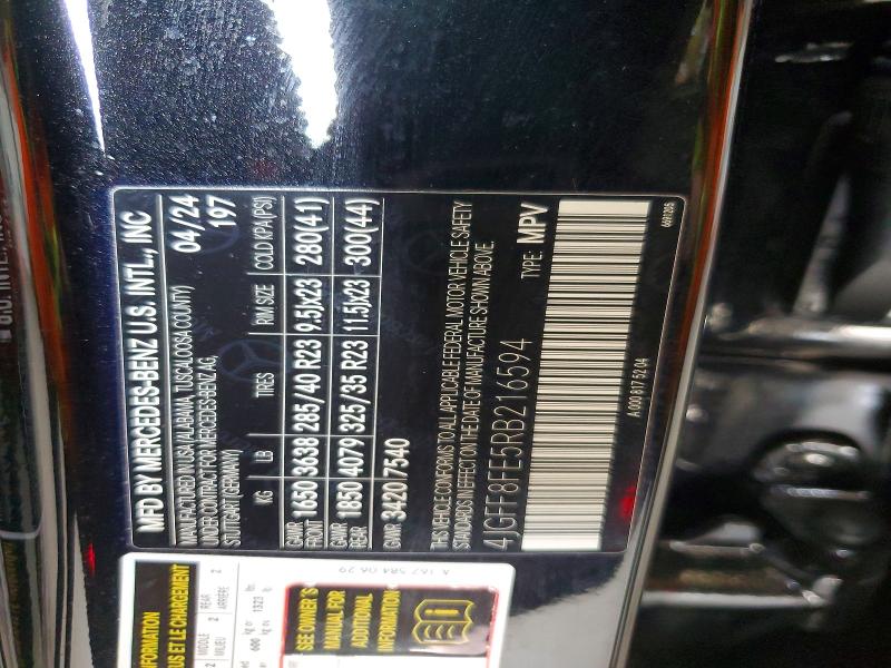 Продажа на аукционе авто 2024 Mercedes-benz Gls, vin: 4JGFF8FE5RB216594, номер лота: 51171026