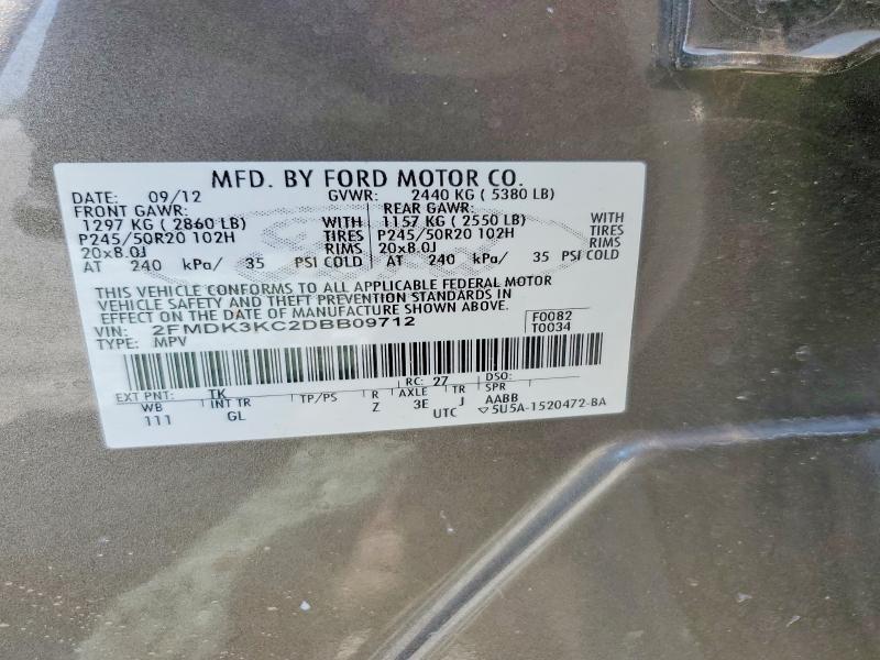 Aukcja sprzedaży 2013 Ford Edge, vin: 2FMDK3KC2DBB09712, numer aukcji: 51288496