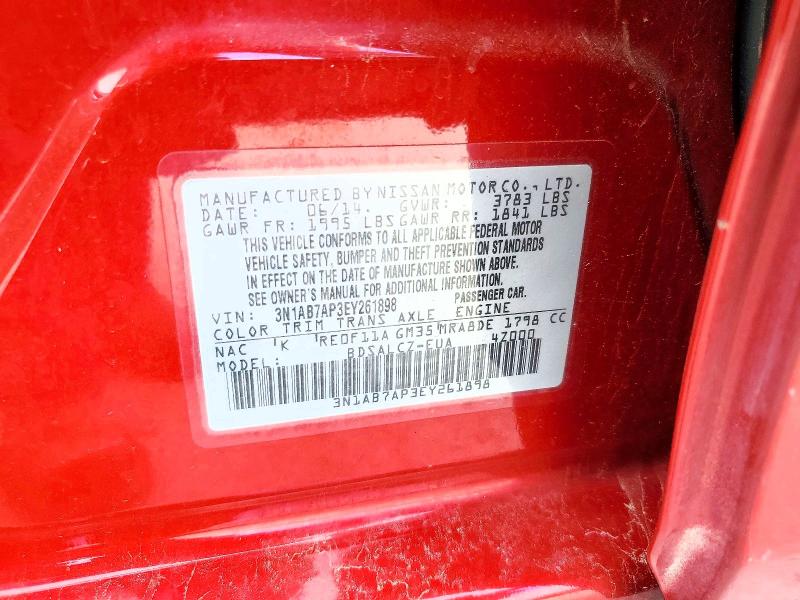 Aukcja sprzedaży 2014 Nissan Sentra, vin: 3N1AB7AP3EY261898, numer aukcji: 50967246