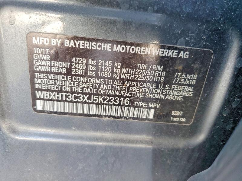 Aukcja sprzedaży 2018 Bmw X1, vin: WBXHT3C3XJ5K23316, numer aukcji: 49864316